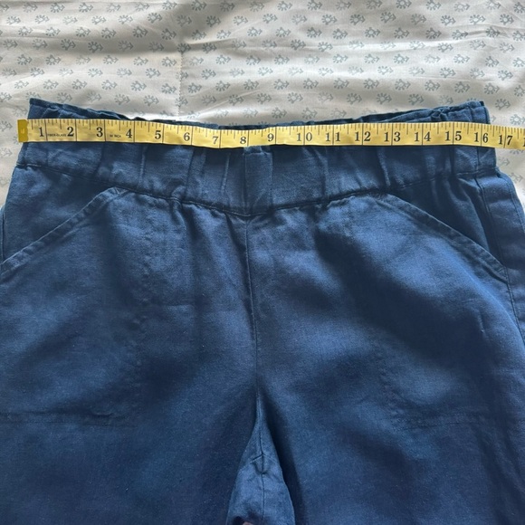 J. Jill 100% Linen Blue Ankle Cropped Pants Relaxed Fit - Picture 3 of 5
